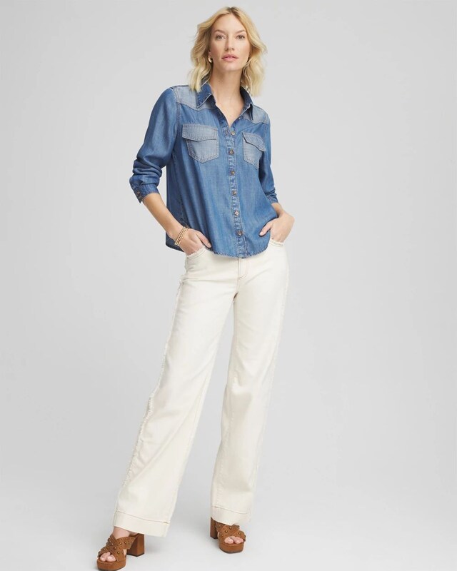Tencel Colorblock Classic-Fit Shirt - image 2